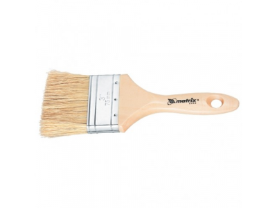 Кисть плоская "Евро" 3/4", натуральная щетина, деревянная ручка MATRIX