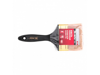 Кисть плоская "Профи" 4", натуральная щетина, пластмассовая ручка Mtx