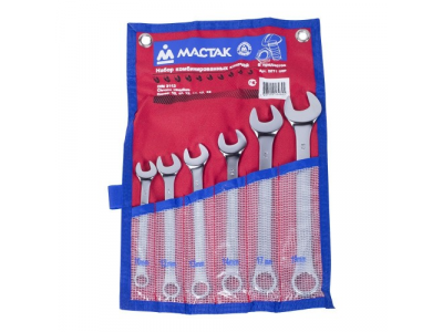 Набор комбинированных ключей, 10-19 мм, 6 предметов, МАСТАК