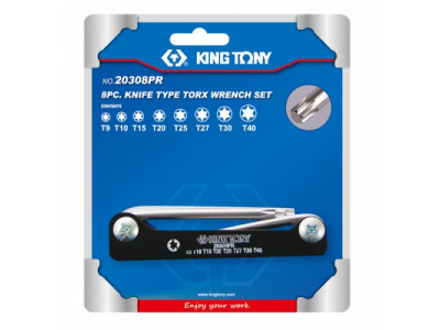 Набор Г-образных TORX, T9-T40, складные, 8 предметов, KING TONY